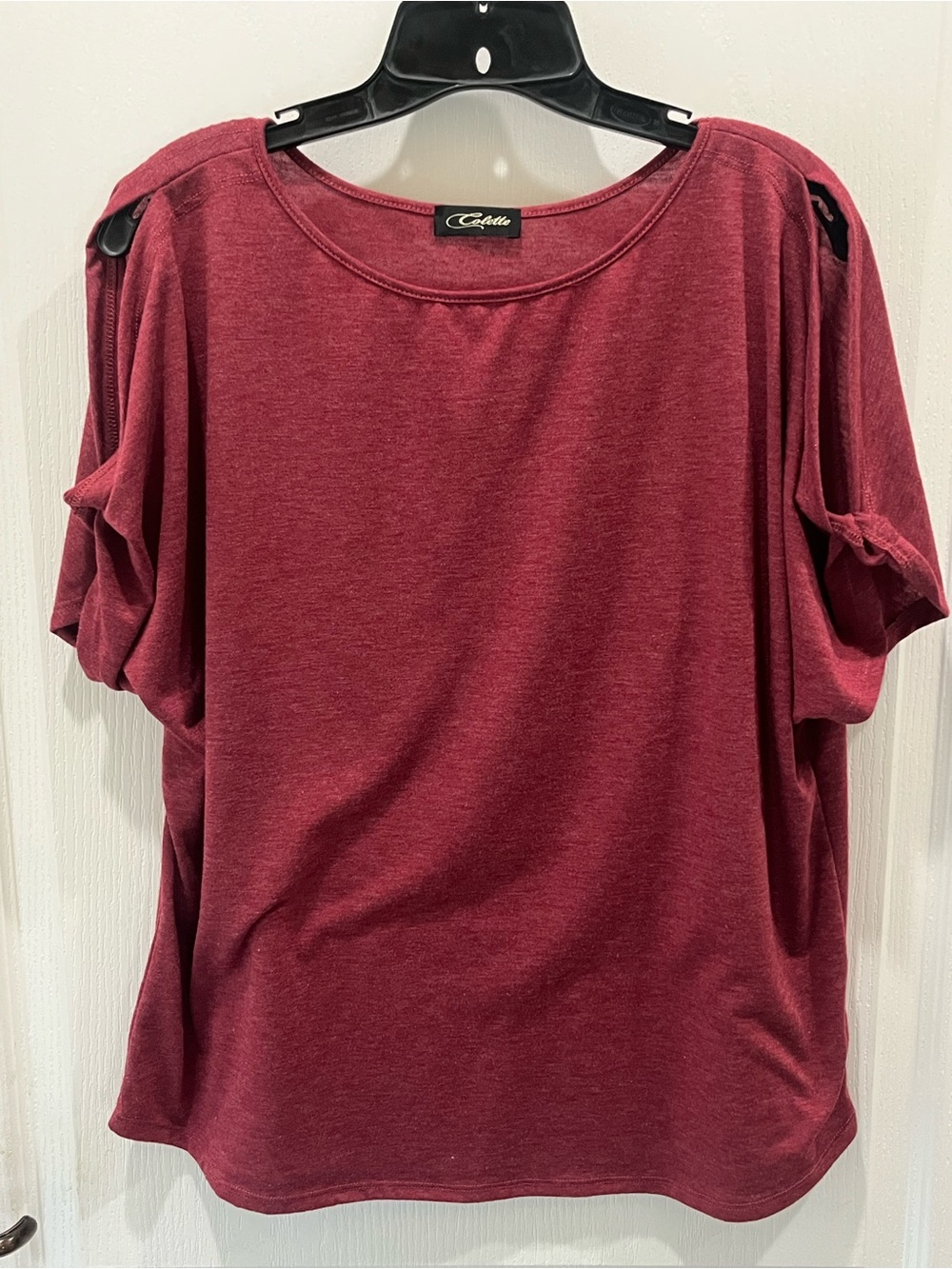 Maroon Cold-Shoulder Women's Top Colette XL